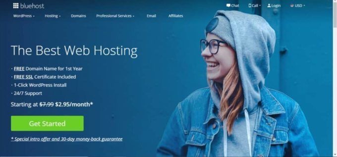 Bluehost is one of the most popular platforms for hosting a blog